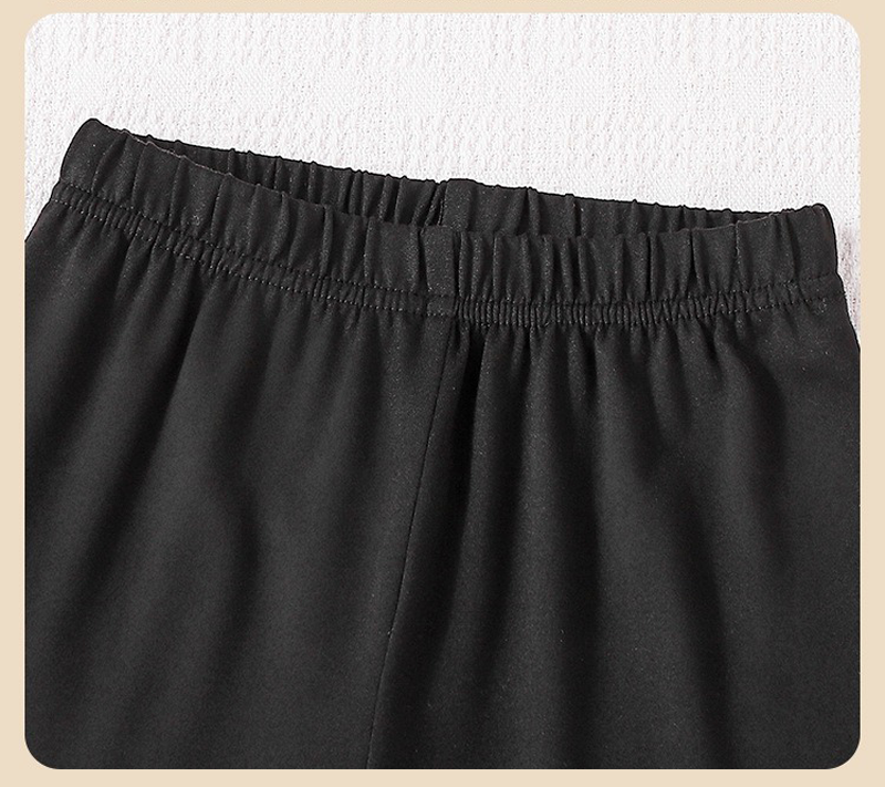 Girls' Heart Print Sweater & Bow Pants Set Light Green Knit Top and Black Trousers