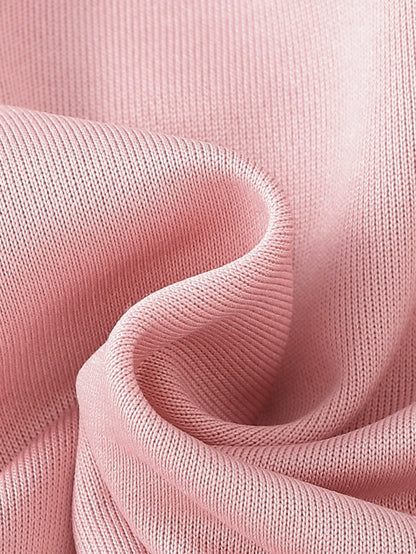 Girl's Pink and Brown Bow Decorated Sweatshirt and Leggings Outfit Set