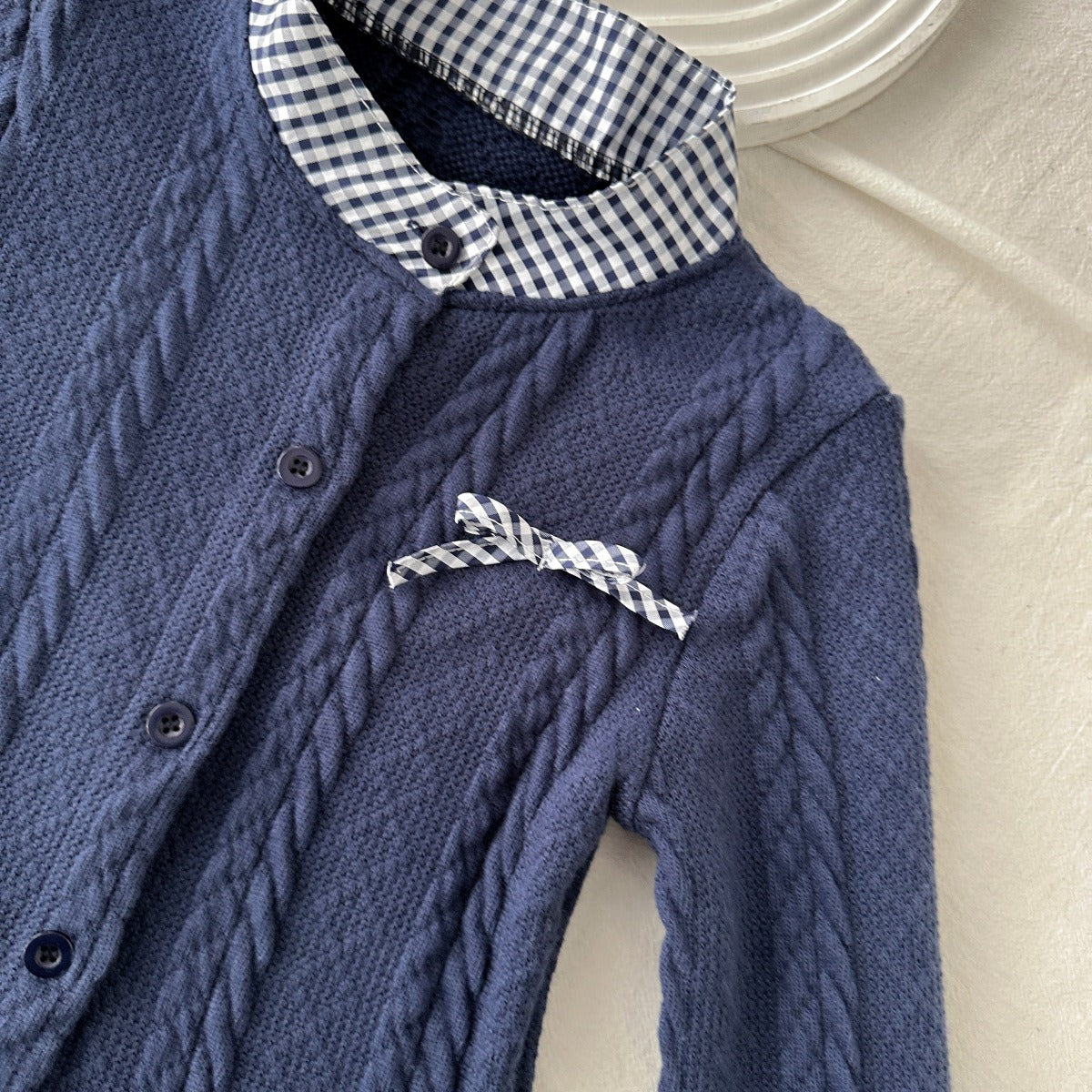 Girls Navy Blue Knit Cardigan and Flared Pants Fashion 2-Piece Set for 2T-8 Years