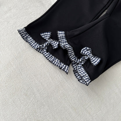 Girls Navy Blue Knit Cardigan and Flared Pants Fashion 2-Piece Set for 2T-8 Years