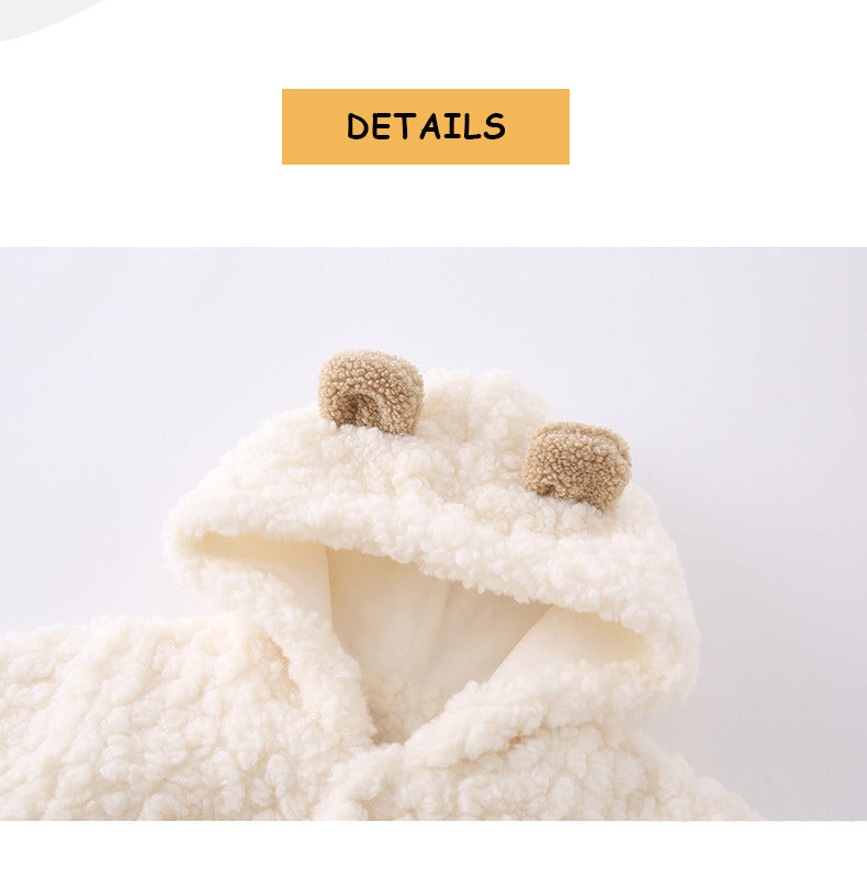 Baby and Toddler White Fleece Hoodie & Pants 2-Piece Outfit Set