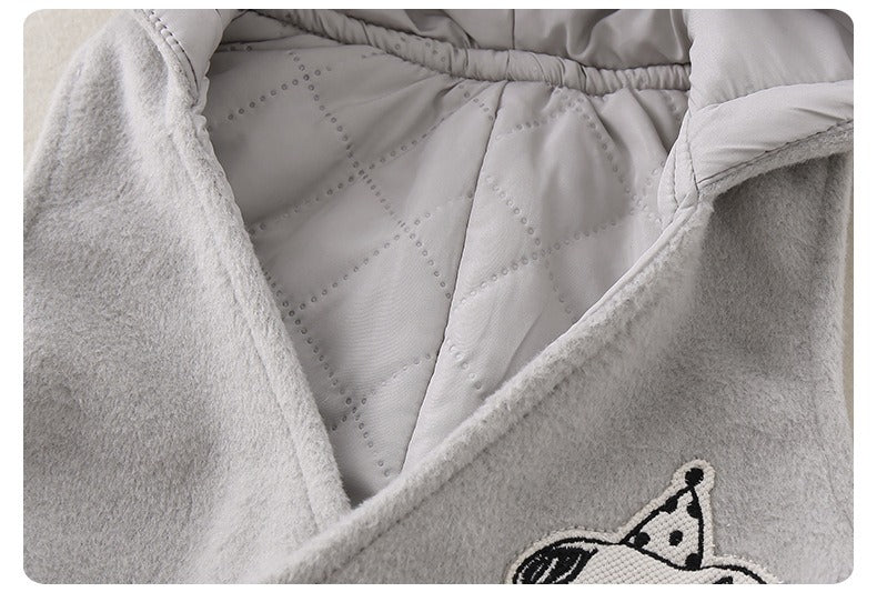 Baby Boy 2-Piece Set Hooded Quilted Top & Pants Outfit with Stripe & Cartoon Print