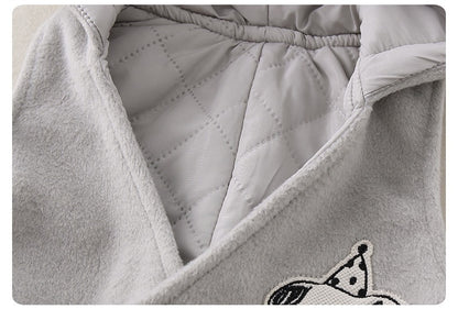 Baby Boy 2-Piece Set Hooded Quilted Top & Pants Outfit with Stripe & Cartoon Print