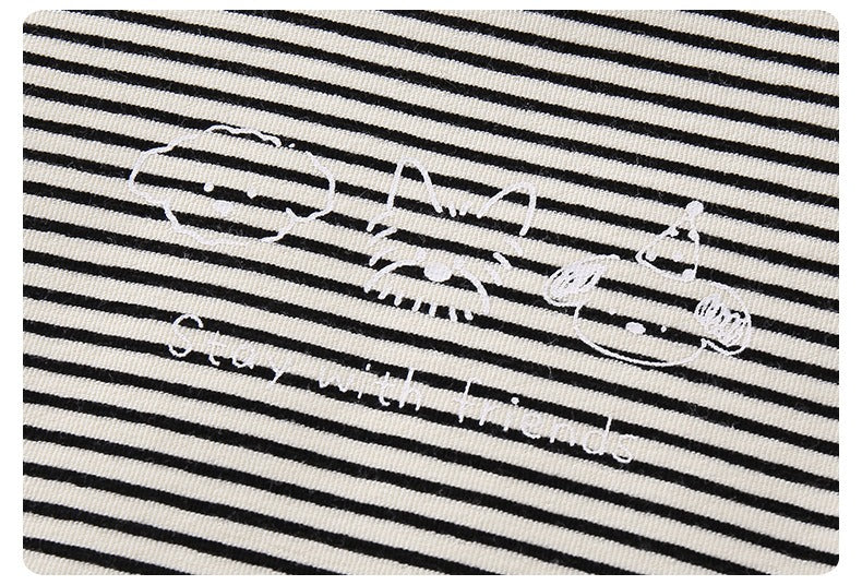 Baby Boy 2-Piece Set Hooded Quilted Top & Pants Outfit with Stripe & Cartoon Print