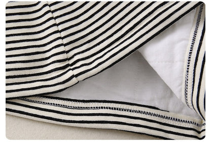 Baby Boy 2-Piece Set Hooded Quilted Top & Pants Outfit with Stripe & Cartoon Print