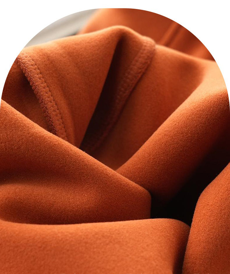 Boys Warm Fleece Hoodie Orange Half-Zip Pullover with h Letter Design