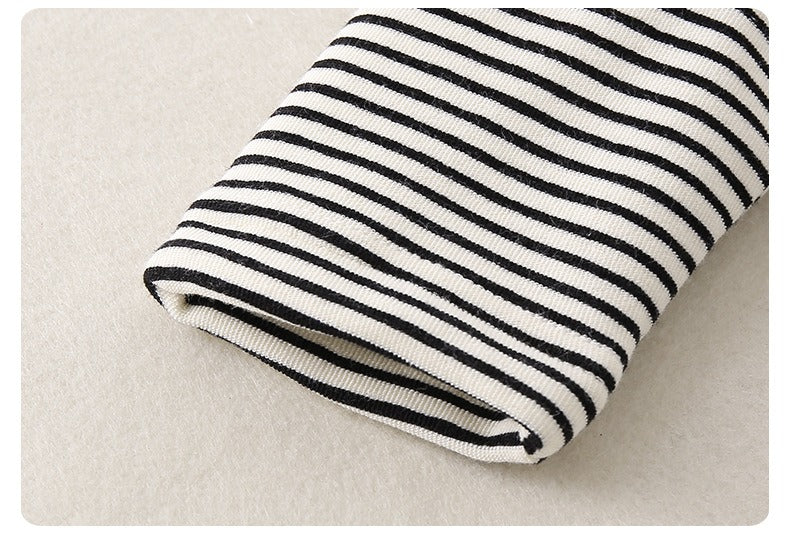 Baby Boy 2-Piece Set Hooded Quilted Top & Pants Outfit with Stripe & Cartoon Print