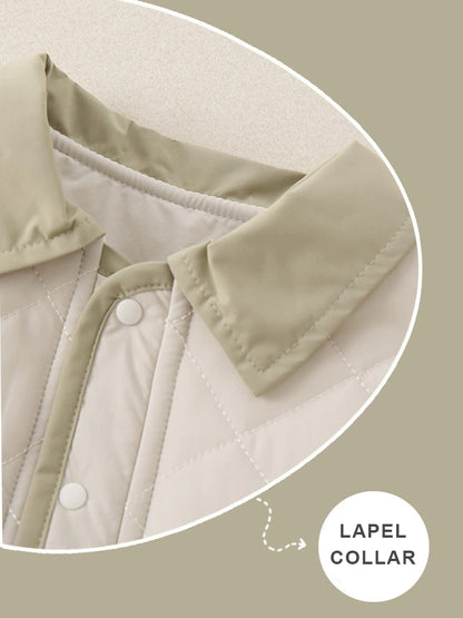 Baby Boys' 3-Piece Set Quilted Bear Print Jacket and Long Sleeve Shirt & Pants